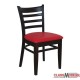 Chaise bistro en bois assise tapissée rouge