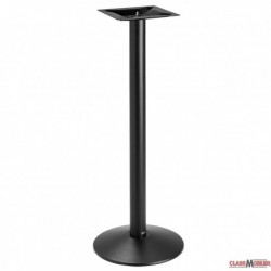 Piètement de table mange debout base ronde en acier noir ultra plat