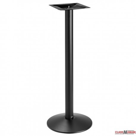 Piètement de table mange debout base ronde en acier noir ultra plat